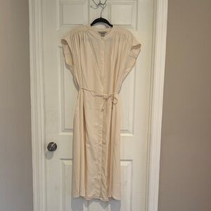 H&M Cream Midi Dress with Belt